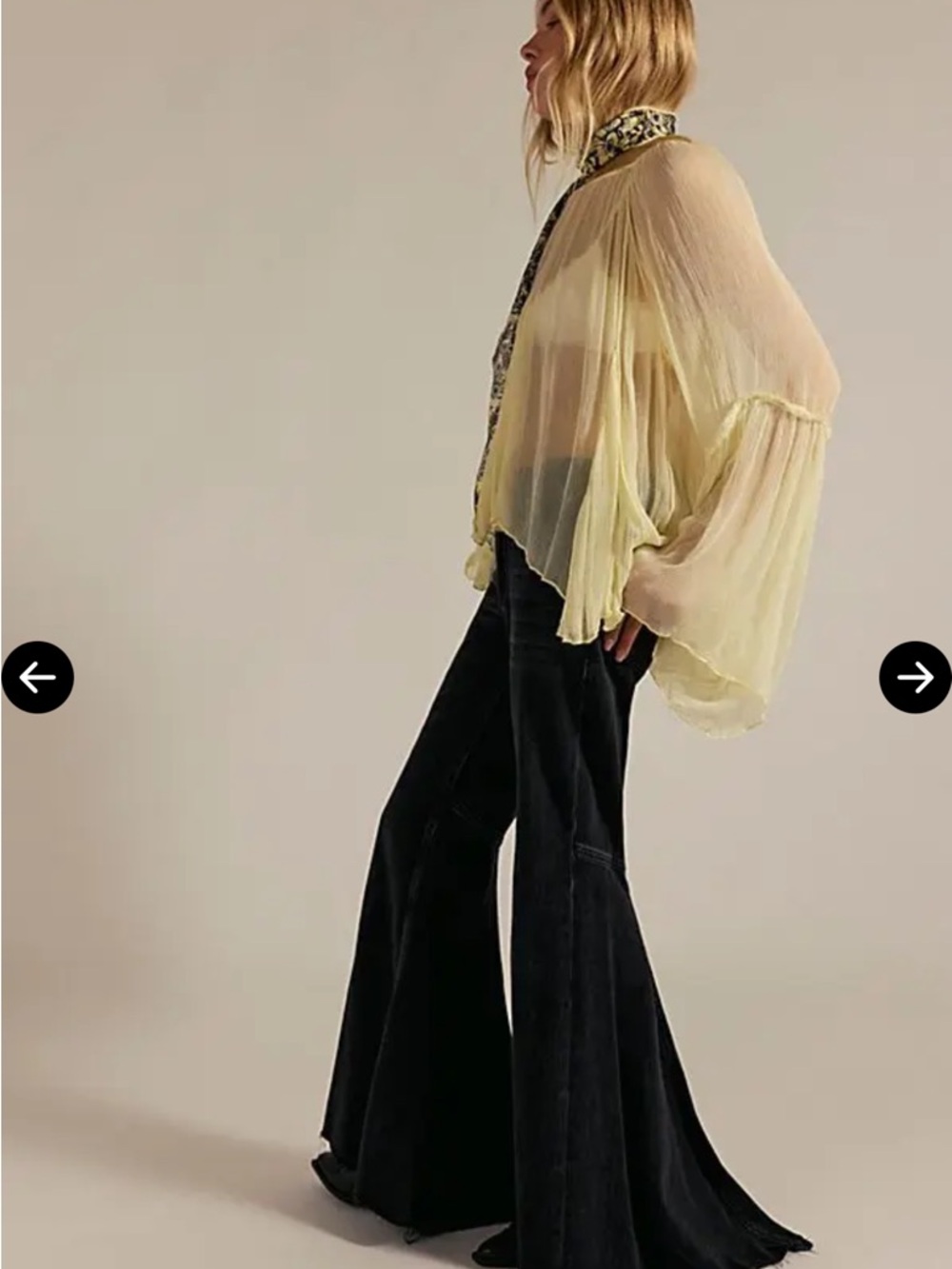 Free People - Women’s Flare Wide-Leg Jeans - Picture 5 of 7